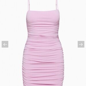 Aritzia Contour Ruched Cami Mini Dress (SIZE SMALL) (COLOUR: LYRICAL LILAC)